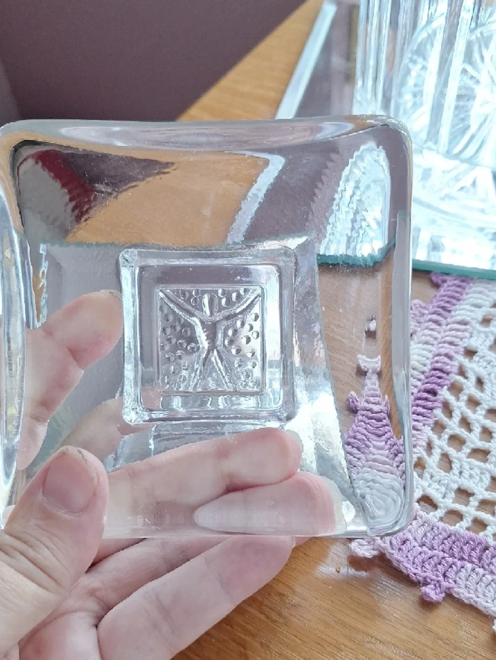 Kosta Boda art glass dish designed by Bertil Vallien